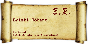 Briski Róbert névjegykártya