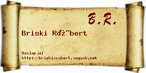 Briski Róbert névjegykártya
